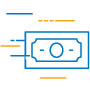 Icon of money moving fast Icon of money moving fast