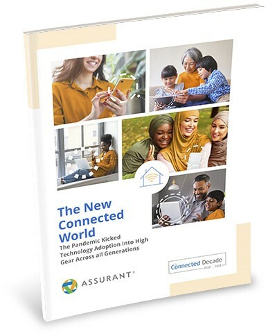 Connected World eBook 3D ebook with an images of people and their electronic devices on the cover