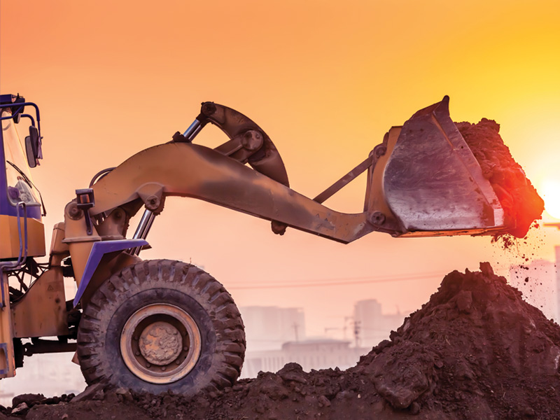 Construction-sunshine a person on a machine