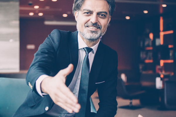 Man extending his hand for a handshake