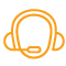 Technical-Support Icon of a head with a headset on